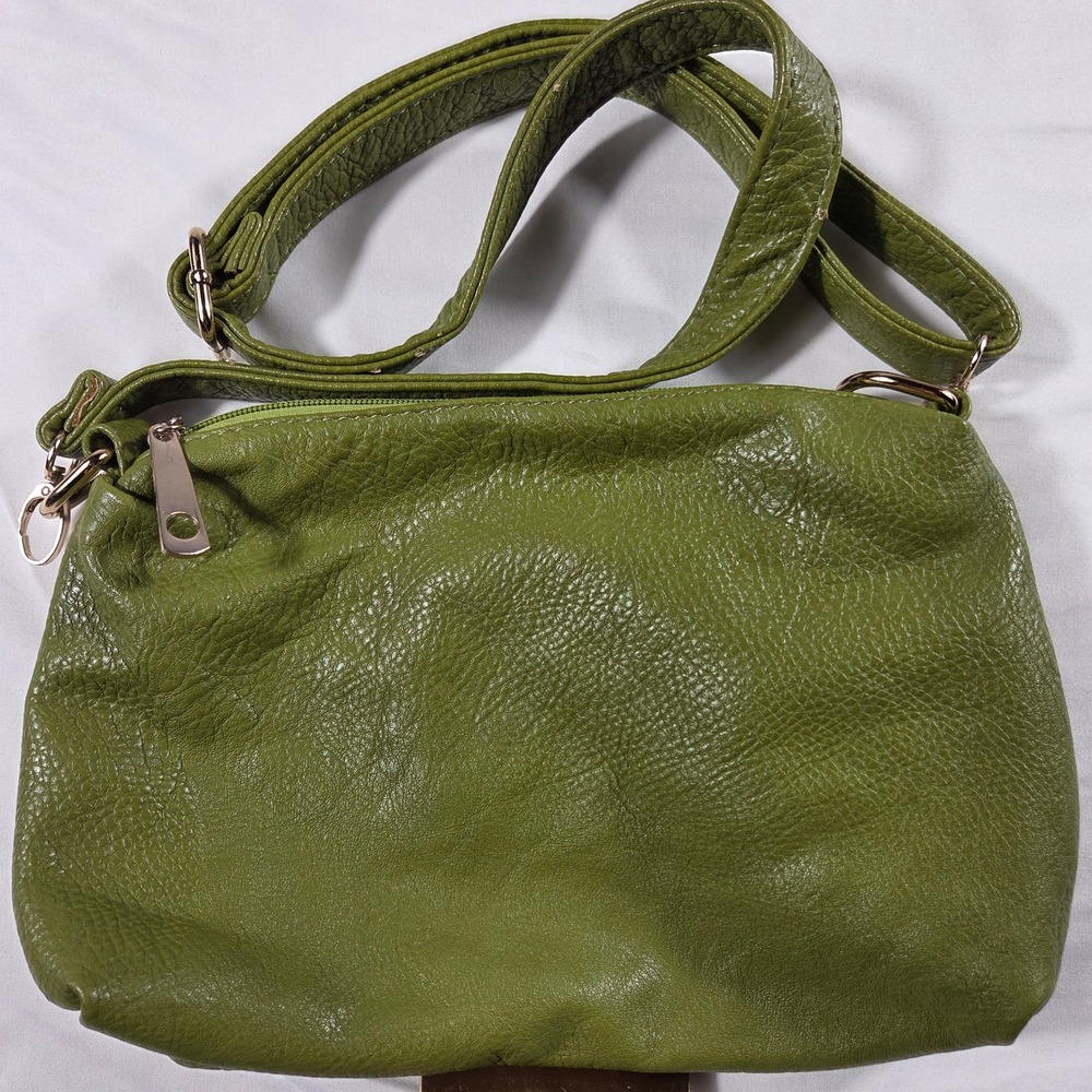 Scarleton Olive Green Pebbled Crossbody Bag Gold Tone Hardware